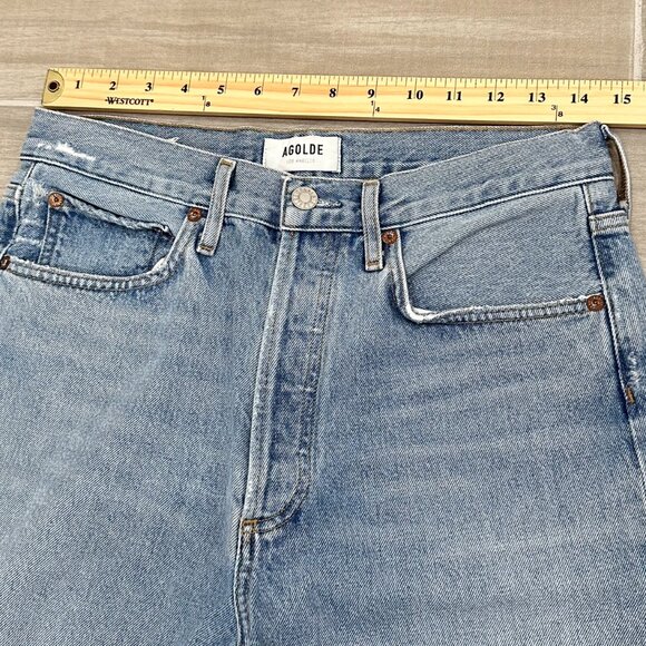 Agolde Light Blue Straight Leg Jeans - Picture 7 of 14